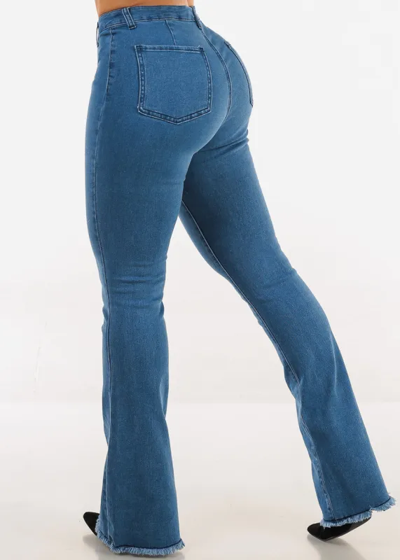 Butt Lift High Waist Stretch Flared Bootcut Jeans Med Wash sold by Moda