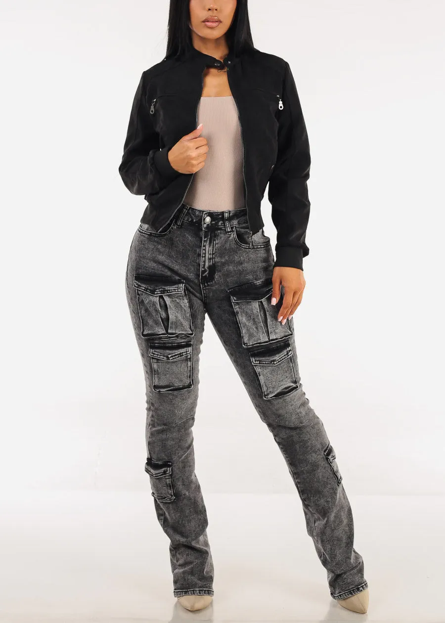 Stretchy Long Sleeve Square Neck Ribbed Top Taupe sold by Moda product image thumbnail 2