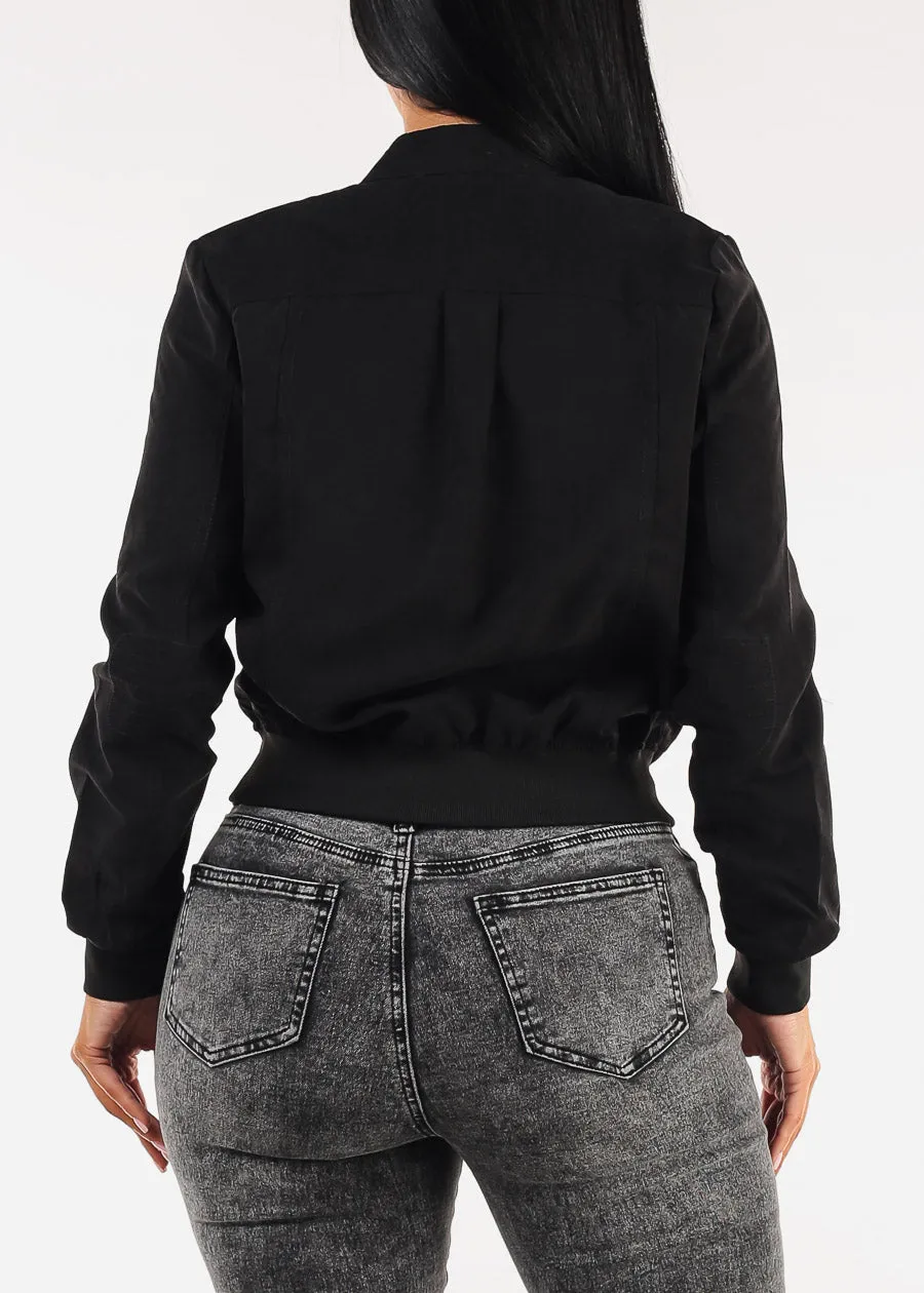 Long Sleeve Zip Up Jacket Black sold by Moda product image thumbnail 4