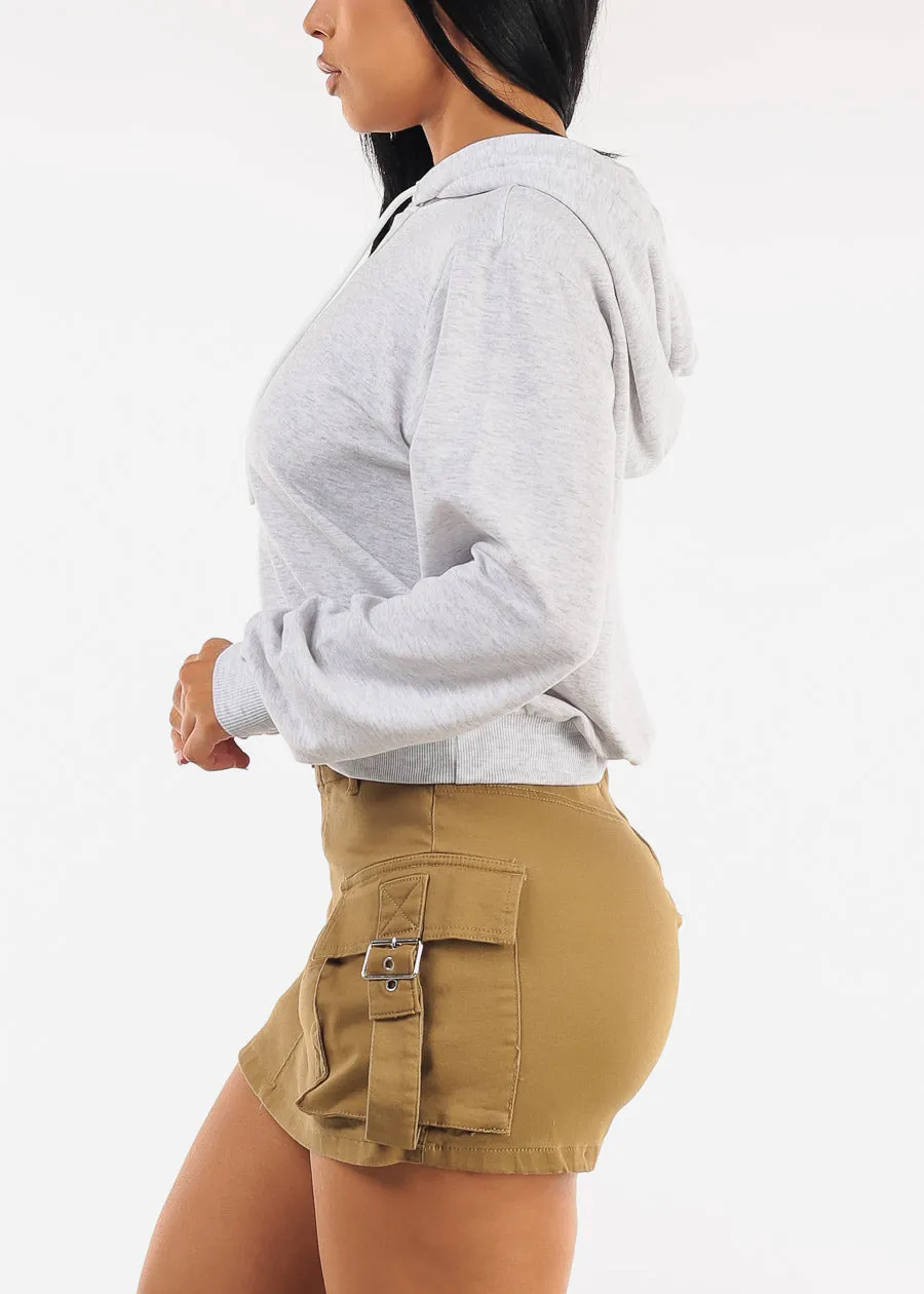 Long Sleeve Fleece Graphic Hoodie Heather Grey "Very Cherry" sold by Moda product image thumbnail 4