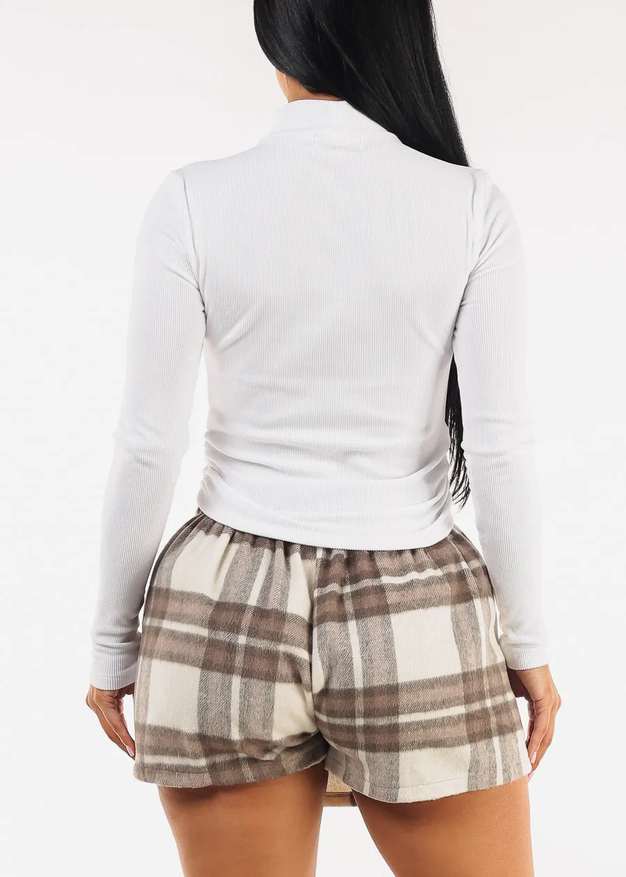 Long Sleeve Turtleneck Stretch Sweater Top White sold by Moda product image thumbnail 4