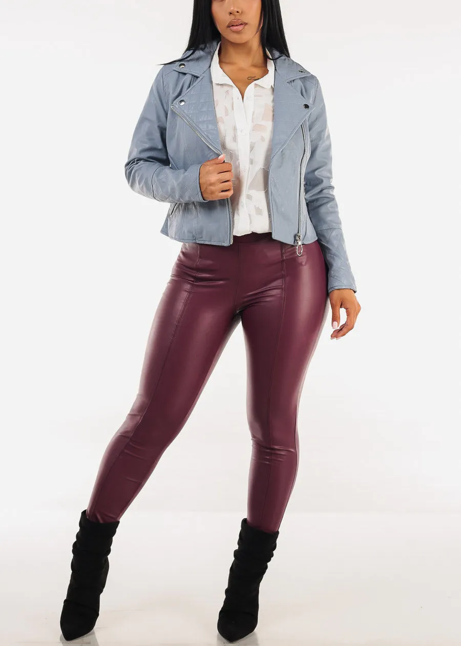 White Long Sleeve Button Up Textured Collared Blouse sold by Moda product image thumbnail 2