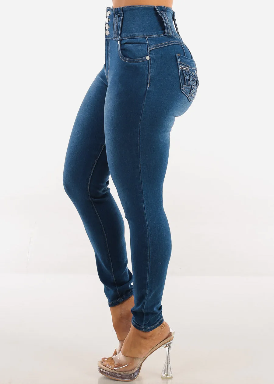 Butt Lift Super High Waist Stretch Skinny Ankle Jeans Indigo sold by Moda product image thumbnail 5