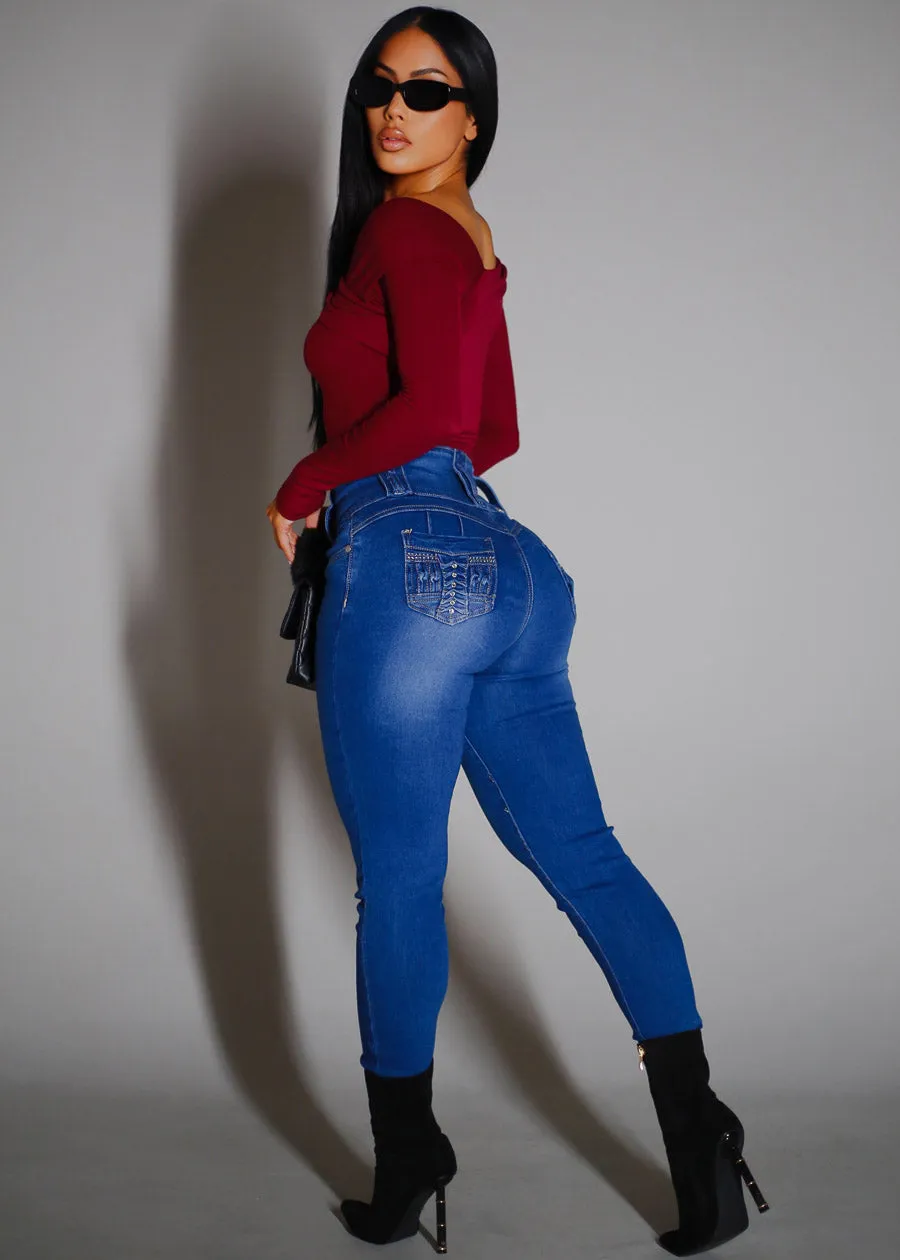 Butt Lift Super High Waist Stretch Skinny Ankle Jeans Indigo sold by Moda product image thumbnail 3