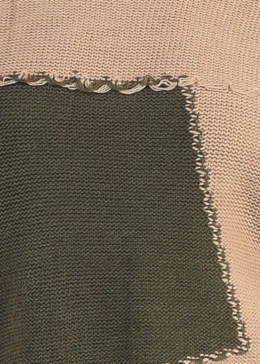 Long Sleeve Colorblock Sweater Olive & Taupe sold by Moda product image thumbnail 5