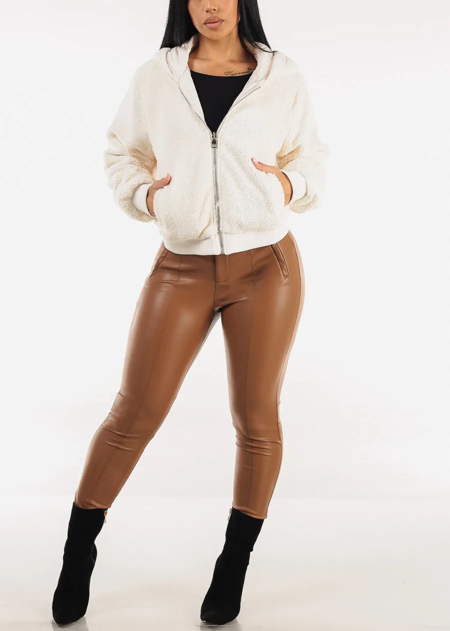 Reversible Sherpa Zip Up Jacket White w Hoodie sold by Moda product image thumbnail 2