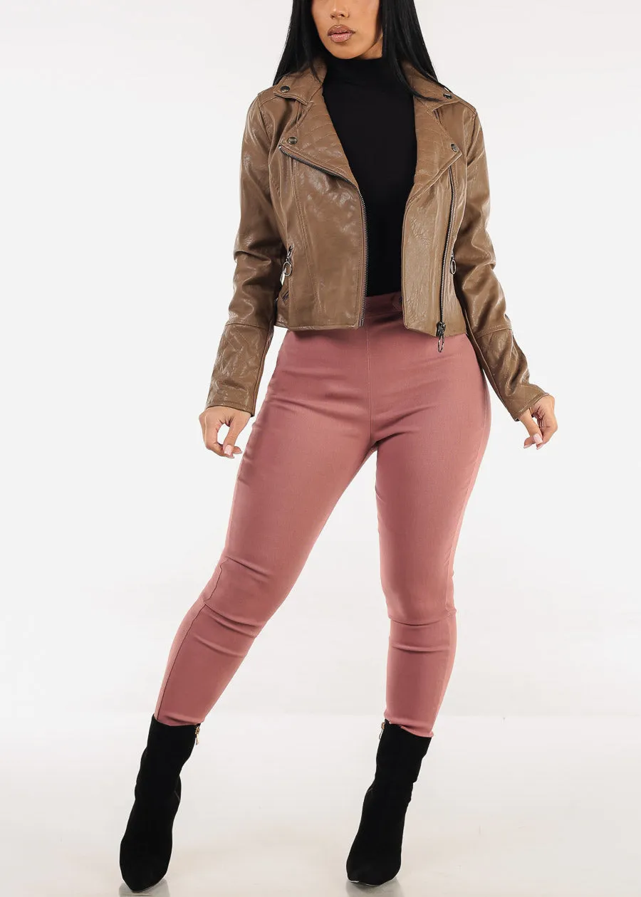Super High Waist Stretchy Skinny Pants Mauve sold by Moda product image thumbnail 2