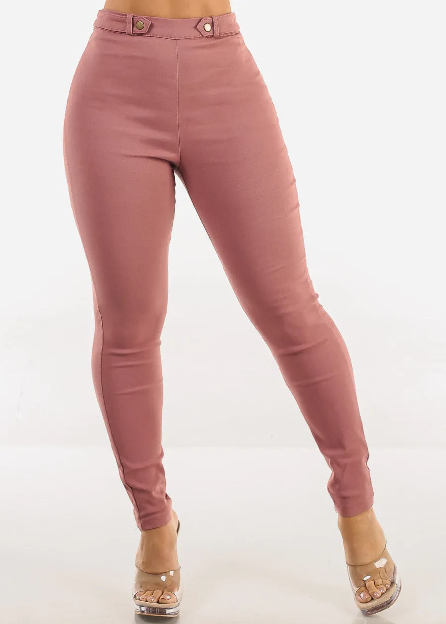 Super High Waist Stretchy Skinny Pants Mauve sold by Moda