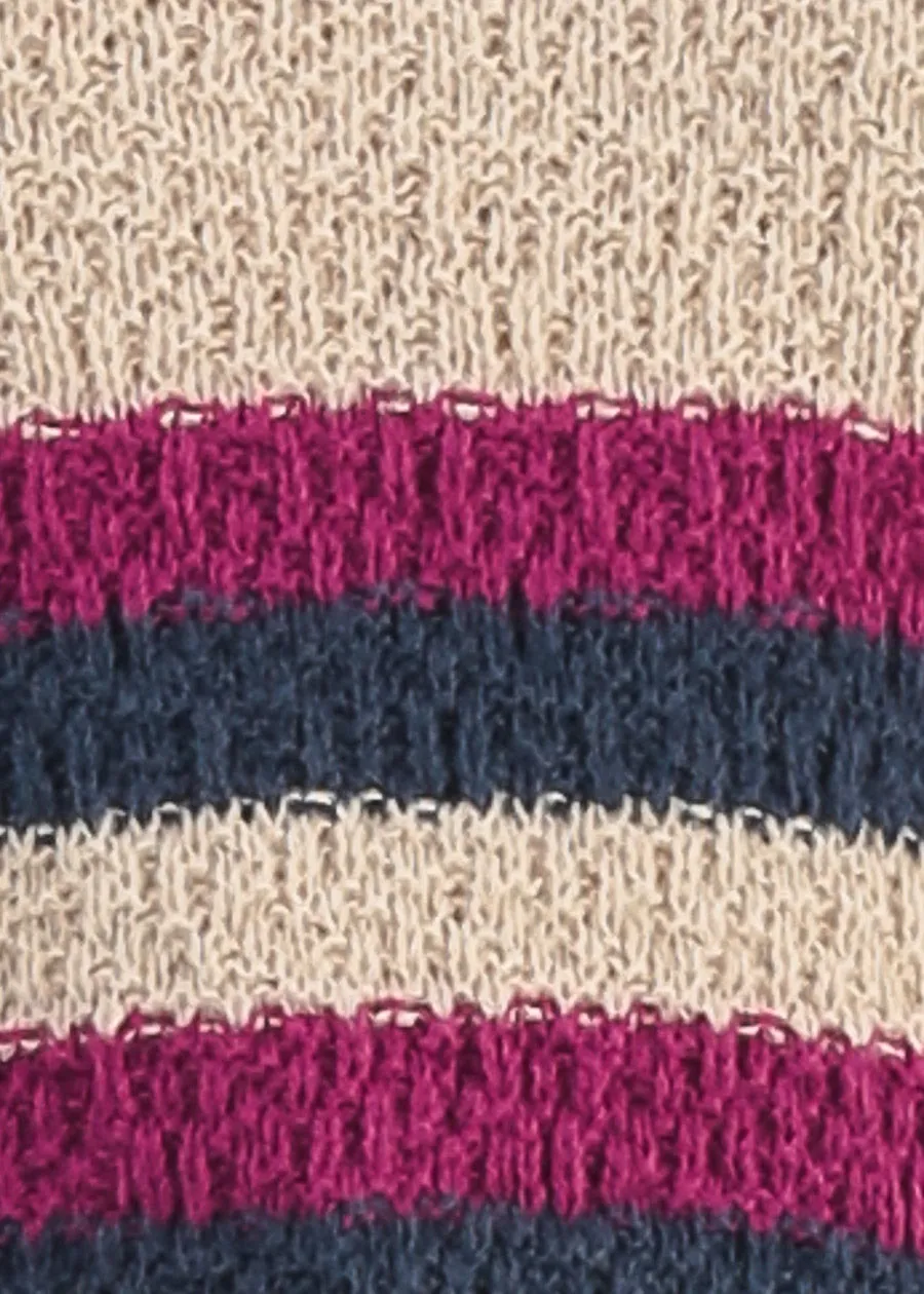 Long Sleeve Stripe Vneck Knitted Sweater Beige sold by Moda product image thumbnail 5