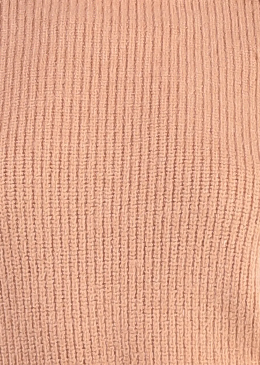 Long Sleeve Turtleneck Rib Knitted Sweater Blush sold by Moda product image thumbnail 5