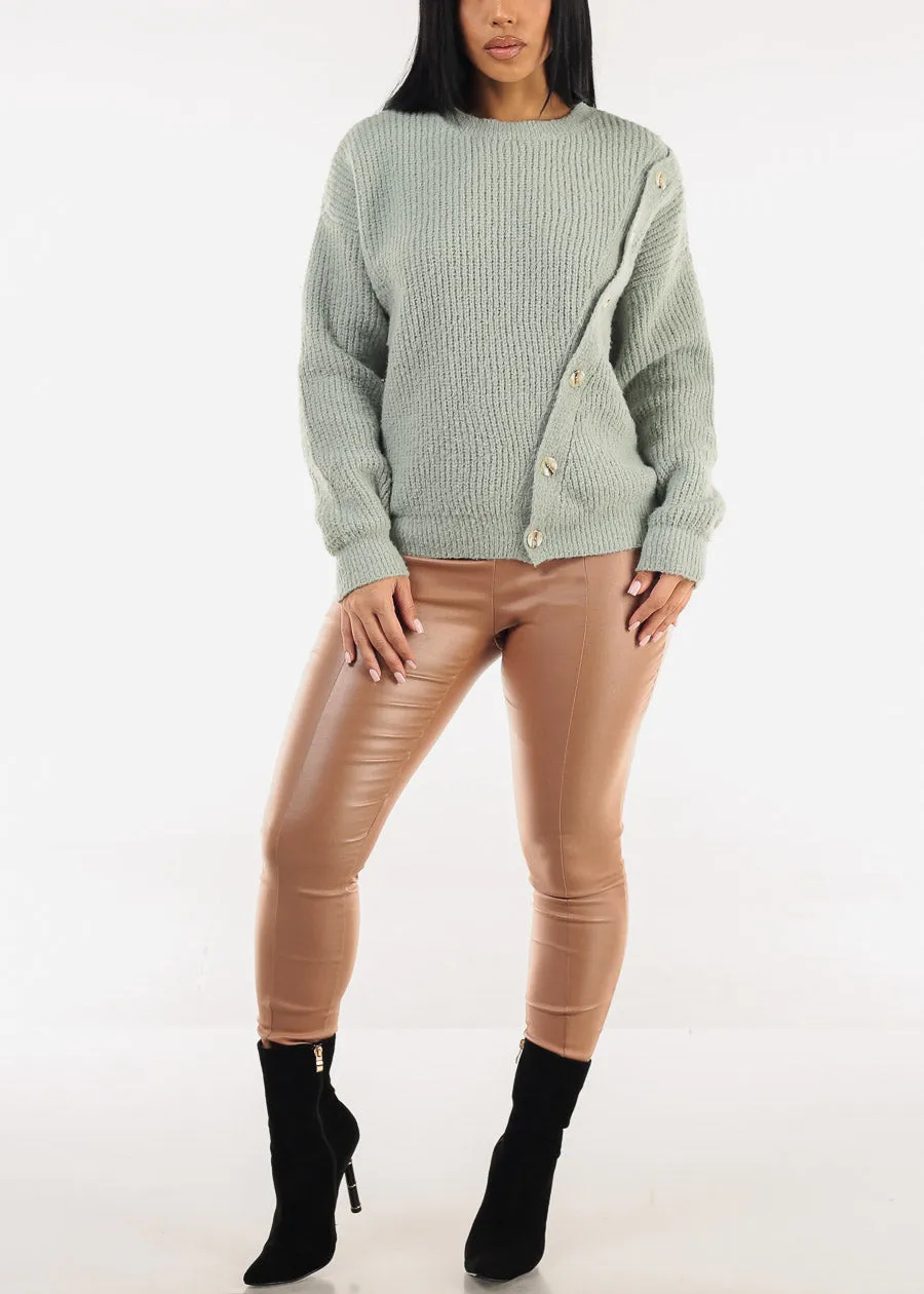 High Waist Coated Stretch Skinny Pants Light Mocha sold by Moda product image thumbnail 2