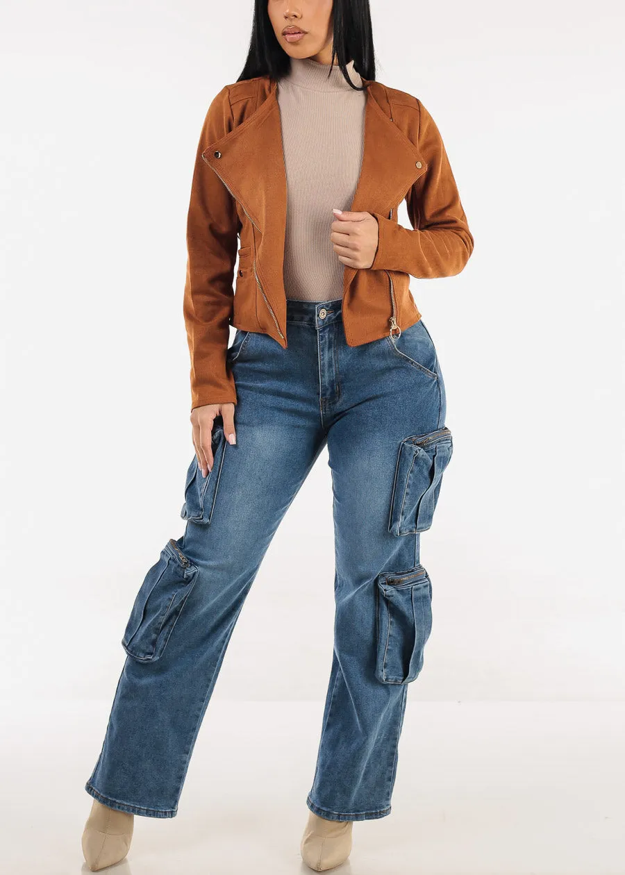 Long Sleeve Turtleneck Stretch Sweater Top Dark Beige sold by Moda product image thumbnail 2