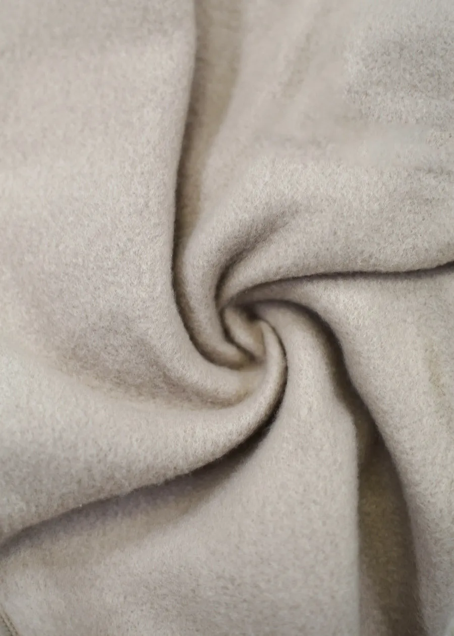 Cropped Fleece Zip Up Hoodie Heather Beige sold by Moda product image thumbnail 5