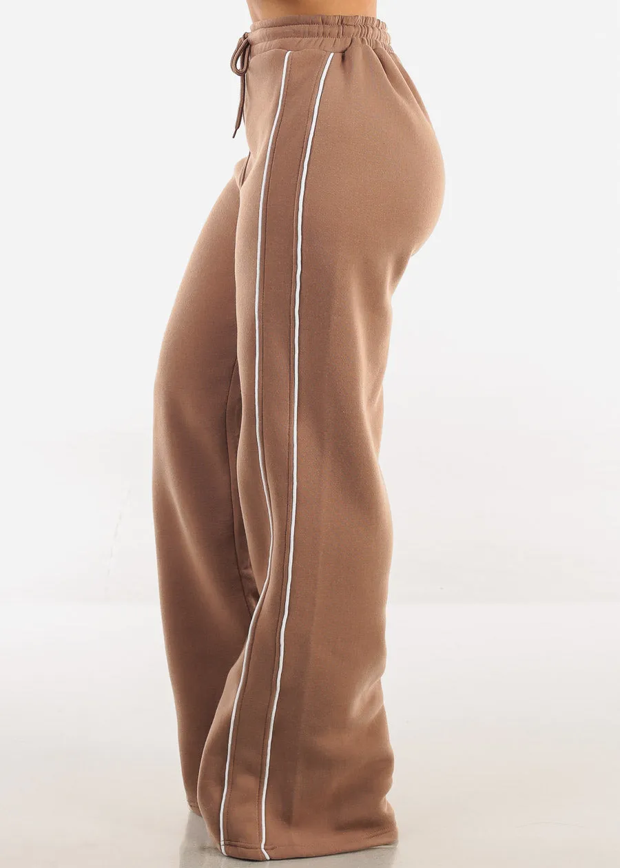High Waisted Wide Leg Fleece Sweatpants Mocha sold by Moda product image thumbnail 3
