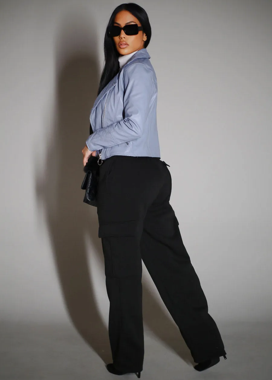 High Waist Relaxed Fit Utility Fleece Sweatpants Black sold by Moda product image thumbnail 5