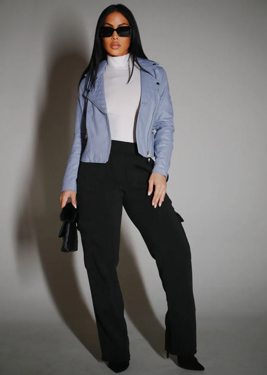 High Waist Relaxed Fit Utility Fleece Sweatpants Black sold by Moda product image thumbnail 2