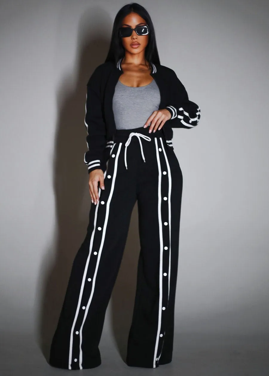 Long Sleeve Fleece Bomber Jacket Black sold by Moda product image thumbnail 2