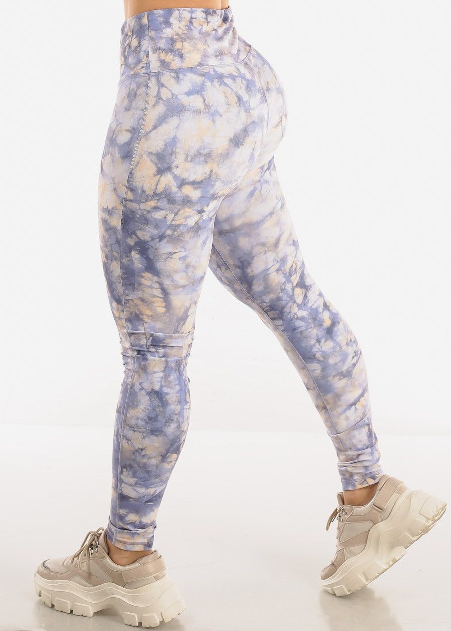 High Waisted Tie Dye Activewear Leggings Purple sold by Moda product image thumbnail 4