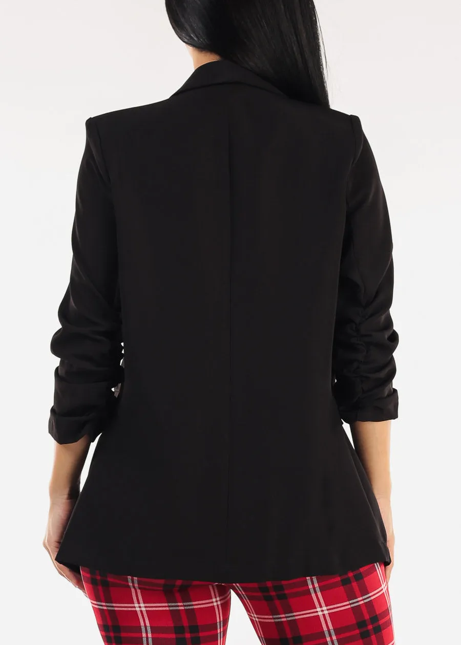 Quarter Sleeve Open Front Blazer Black sold by Moda product image thumbnail 4