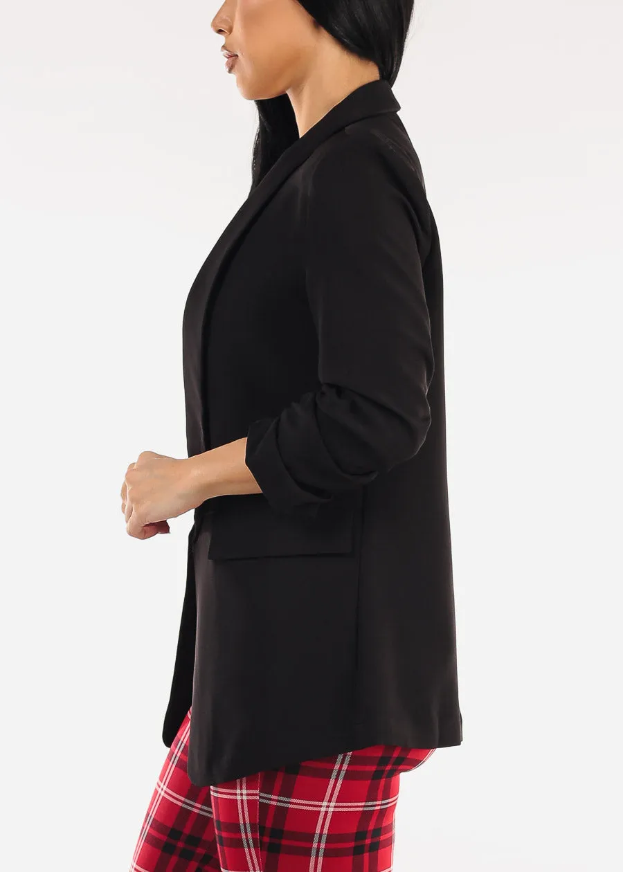 Quarter Sleeve Open Front Blazer Black sold by Moda product image thumbnail 3