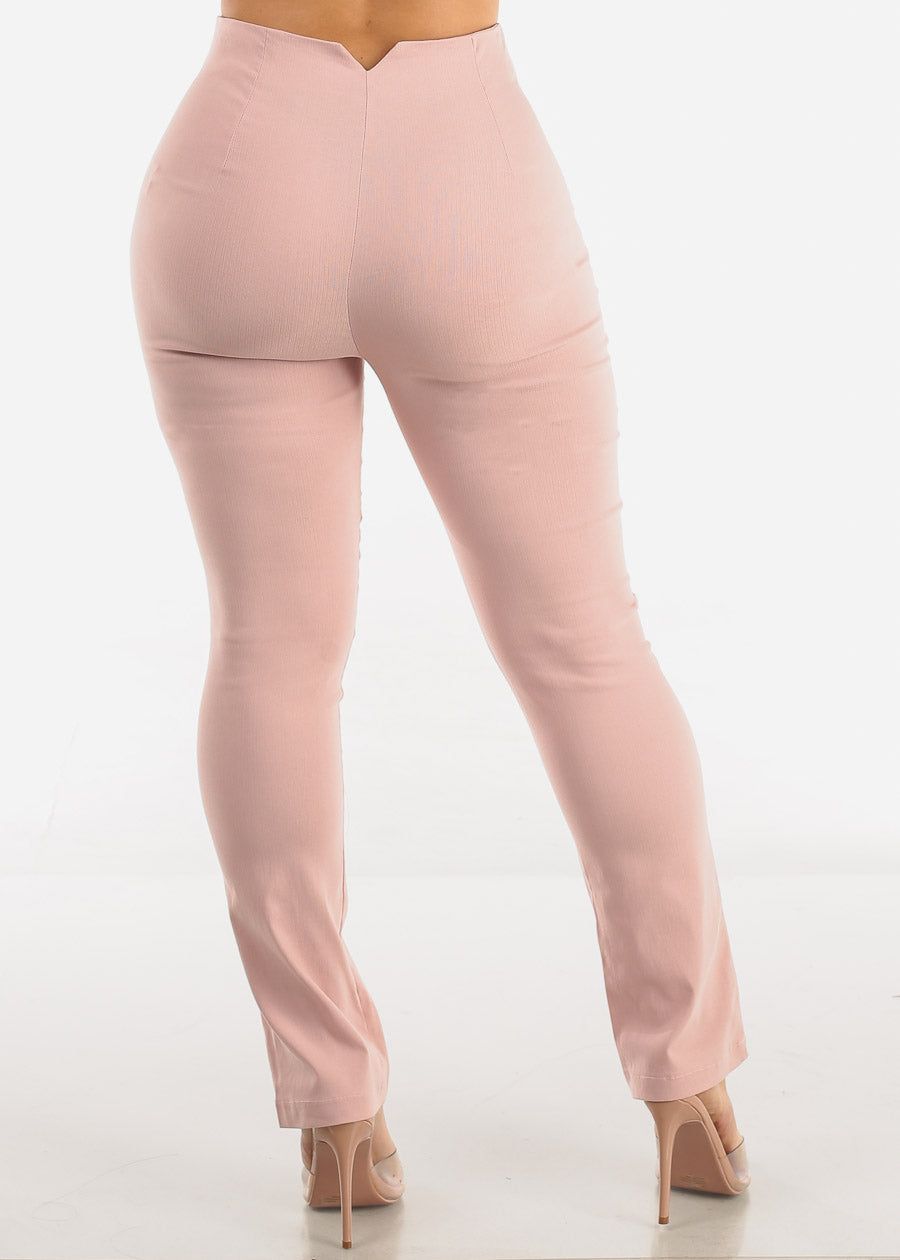 High Waisted Straight Dressy Pants Pink sold by Moda product image thumbnail 4