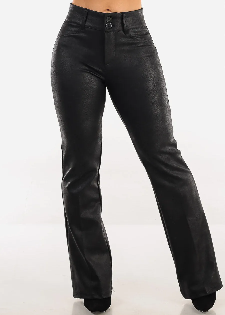Butt Lift High Waist Stretch Coated Bootcut Dress Pants Black sold by Moda product image thumbnail 3