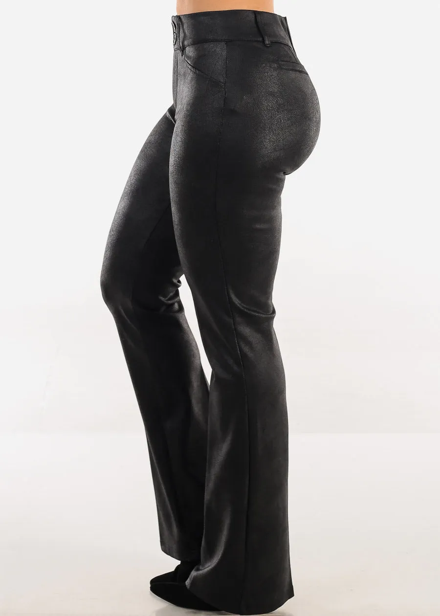 Butt Lift High Waist Stretch Coated Bootcut Dress Pants Black sold by Moda product image thumbnail 4
