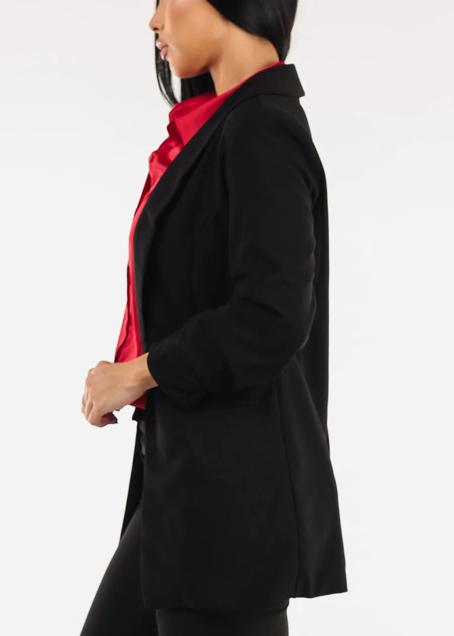 Open Front Quarter Sleeve Black Blazer sold by Moda product image thumbnail 3