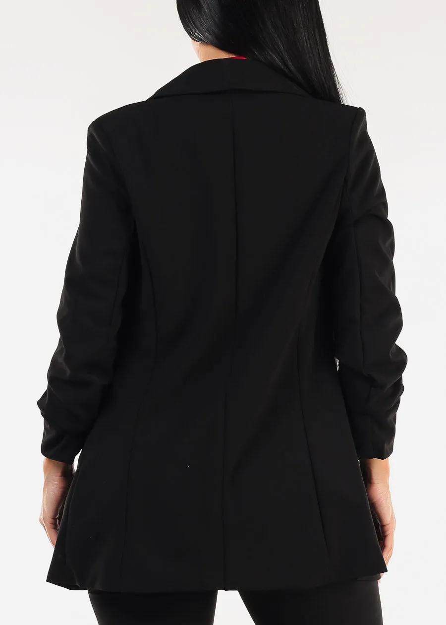 Open Front Quarter Sleeve Black Blazer sold by Moda product image thumbnail 4