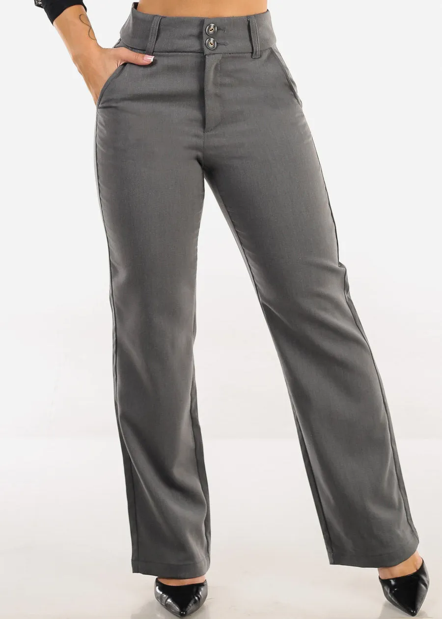 Butt Lift Super High Waisted Bootcut Dress Pants Grey sold by Moda product image thumbnail 3