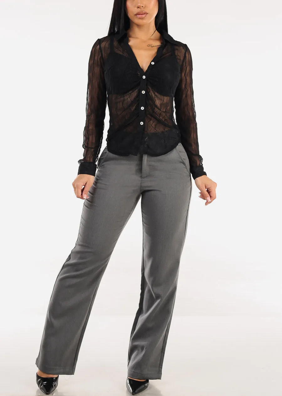 Butt Lift Super High Waisted Bootcut Dress Pants Grey sold by Moda product image thumbnail 2