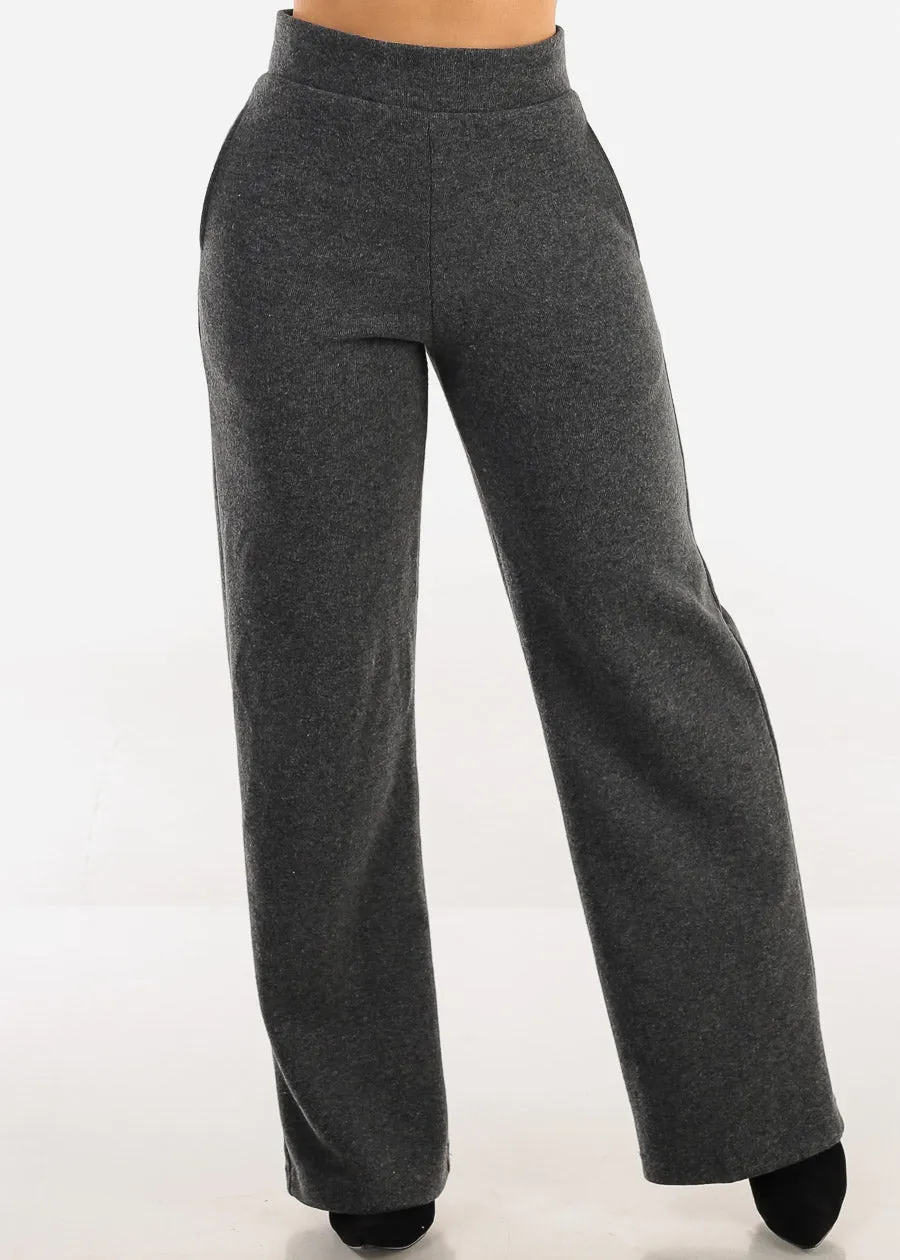 Butt Lift Soft Super High Waist Wide Leg Stretch Pants Charcoal sold by Moda product image thumbnail 3