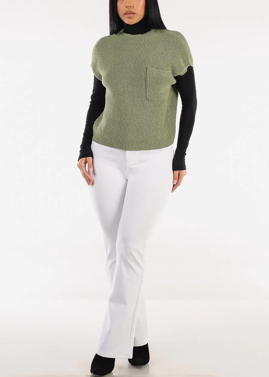 Ribbed Turtleneck Long Sleeve Sweater Bodysuit Black sold by Moda product image thumbnail 2