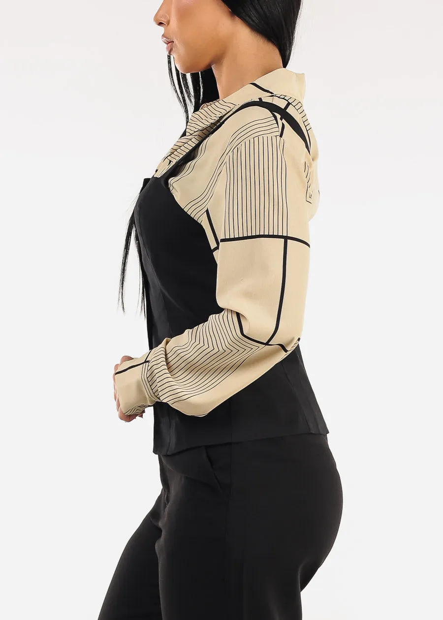 Square Neck Sleeveless Button Down Blouse Black sold by Moda product image thumbnail 3