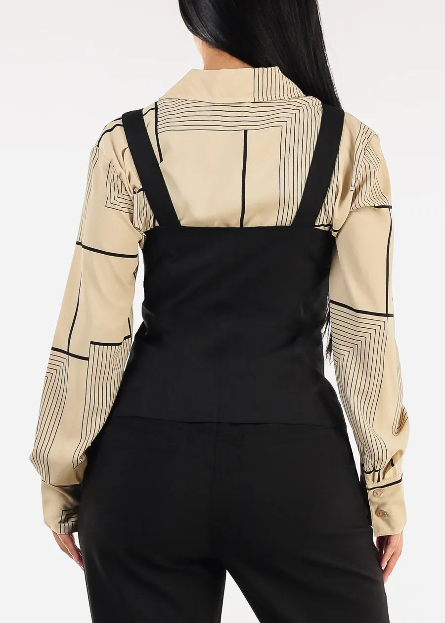 Square Neck Sleeveless Button Down Blouse Black sold by Moda product image thumbnail 4