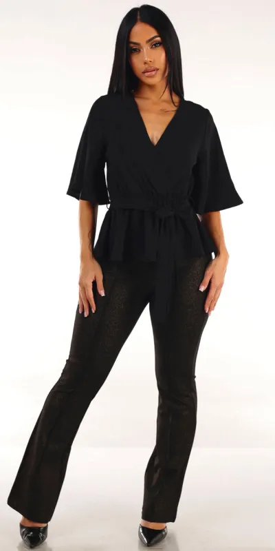 Peplum Butt Lift Pants Set sold by Moda