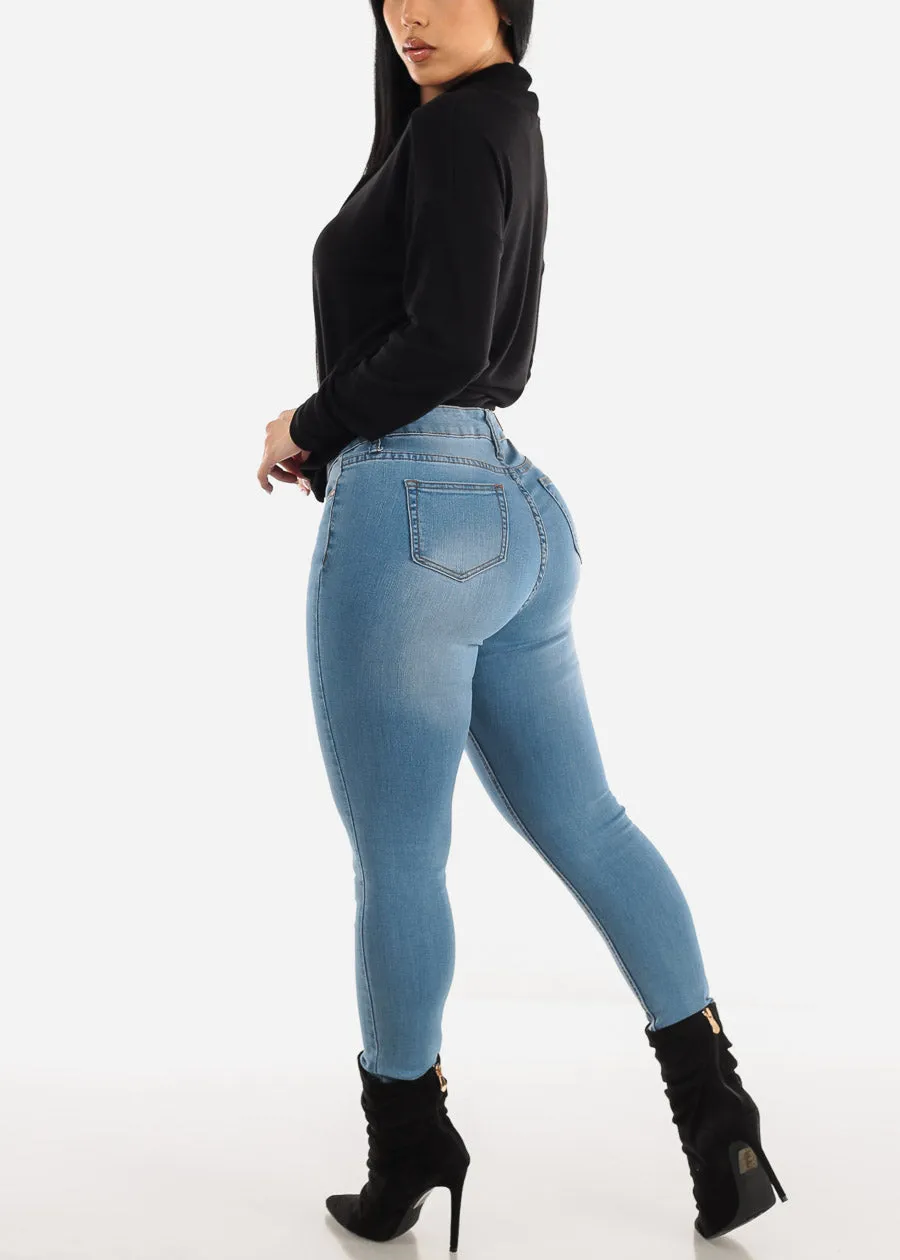 Mid Rise Classic Stretchy Light Skinny Jeans sold by Moda product image thumbnail 5