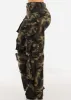 High Waist Straight Wide Leg Camo Cargo Pants sold by Moda