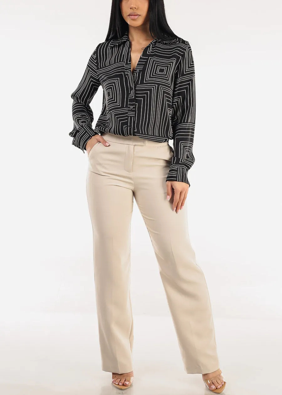 Butt Lift High Waisted Bootcut Dress Pants Beige sold by Moda product image thumbnail 2