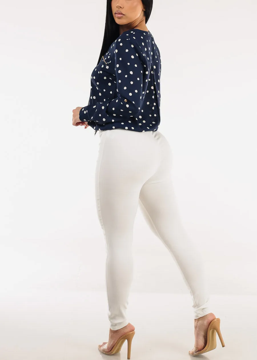 Super High Waist Stretchy Skinny Pants Off White sold by Moda product image thumbnail 5