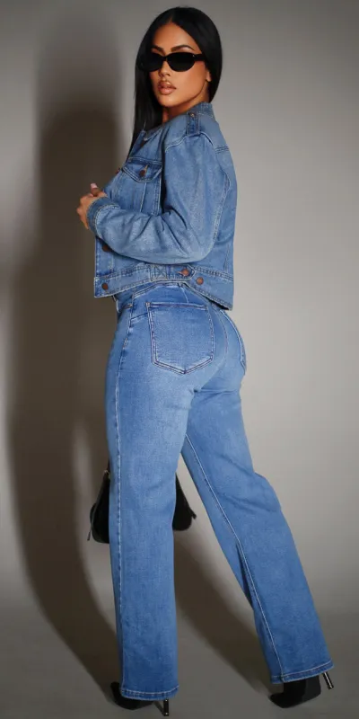 Denim Grey Butt Lift Jeans Trio sold by Moda