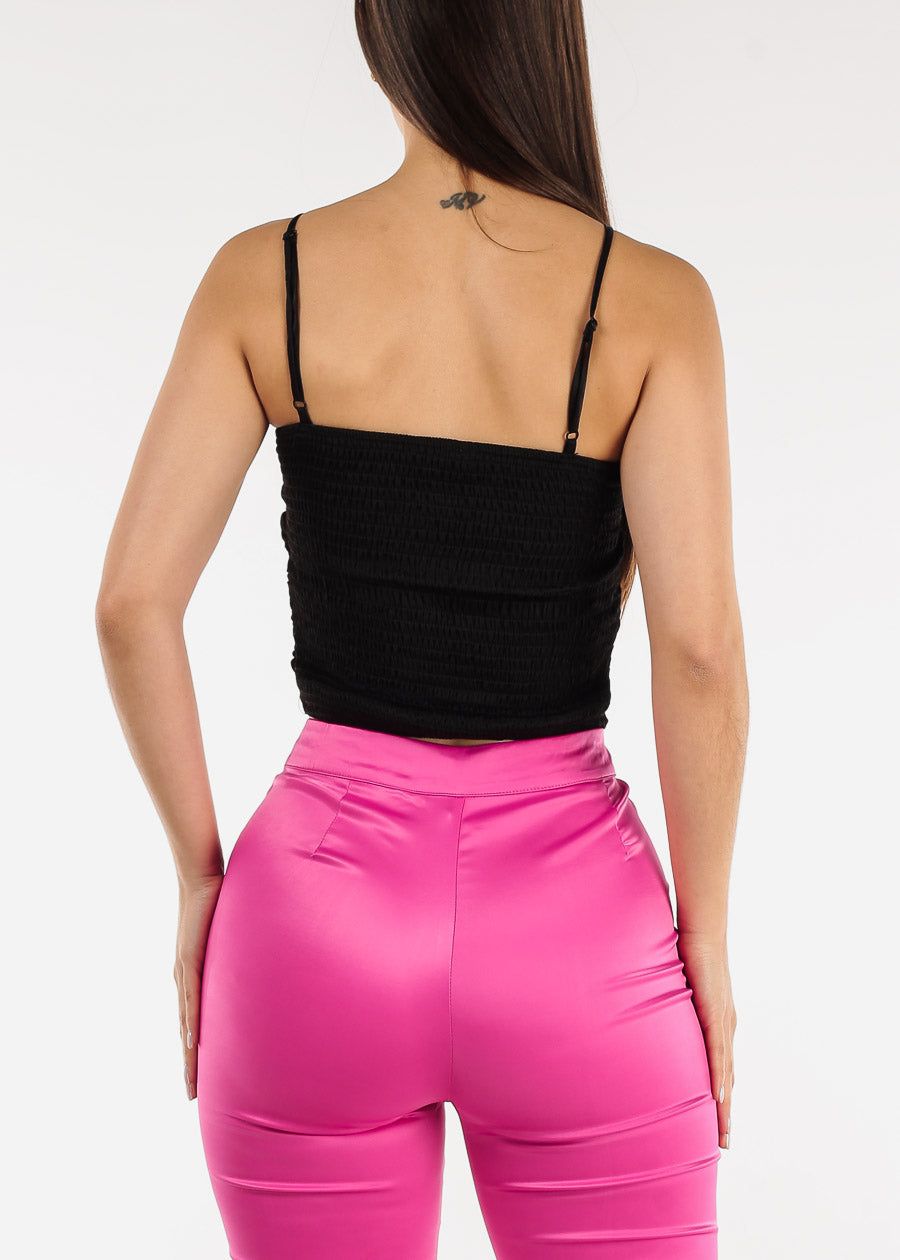 Black Sleeveless Ruched Cami Smock Back Top sold by Moda product image thumbnail 4
