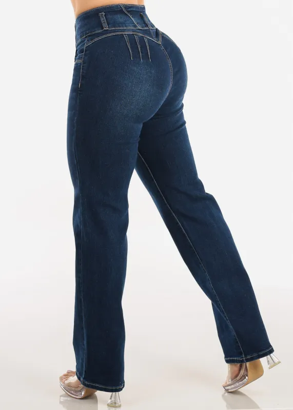 Butt Lift High Waist Stretch Bootcut Jeans Dark Wash sold by Moda