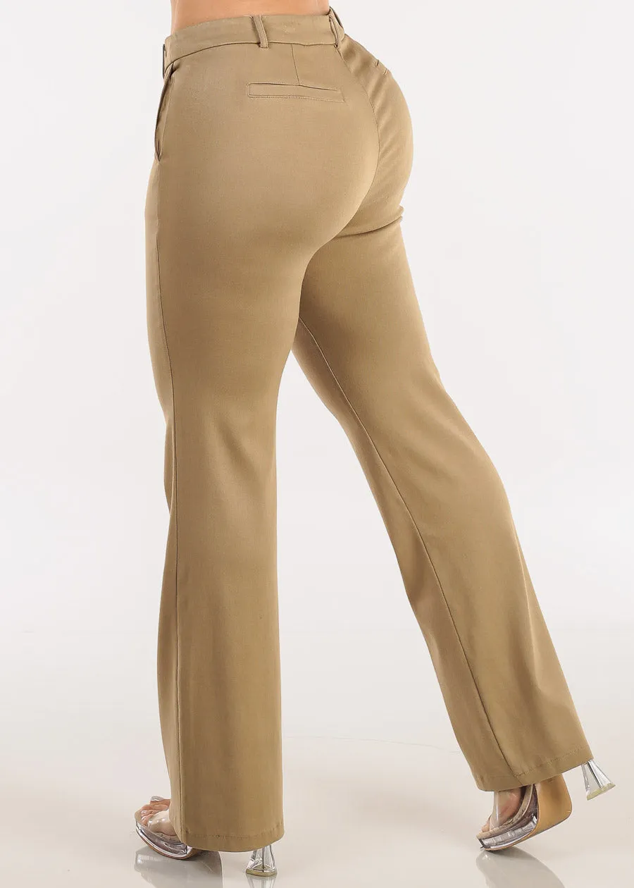 Butt Lift High Waist Stretch Bootcut Dress Pants Khaki sold by Moda