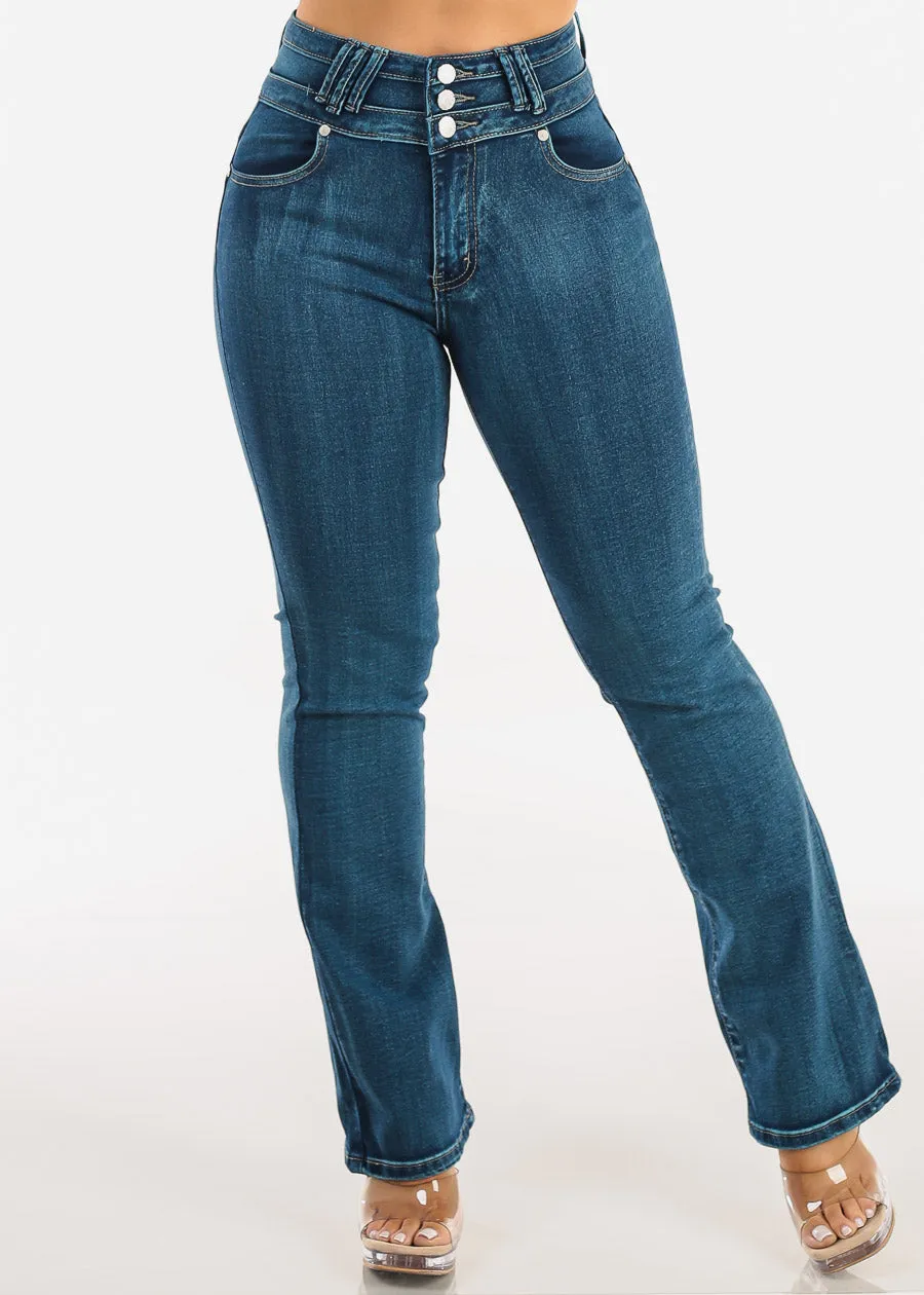 Butt Lift High Waist Stretch Bootcut Jeans Med Sand Wash sold by Moda product image thumbnail 5