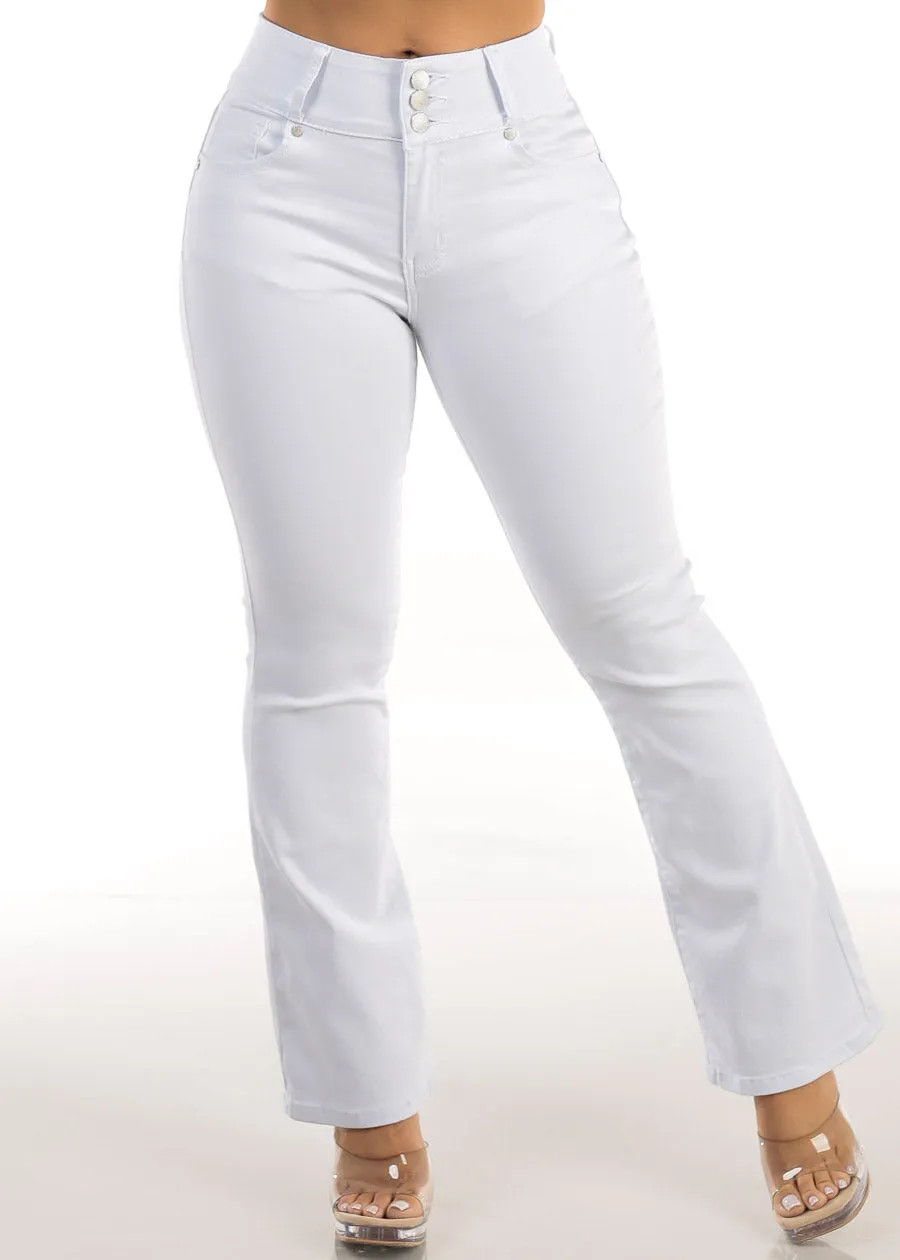 Butt Lift High Waisted Stretch Bootcut Jeans White sold by Moda product image thumbnail 3