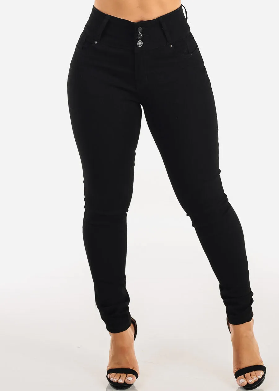 Butt Lift Mid Rise Chain Pocket Black Skinny Jeans sold by Moda product image thumbnail 3