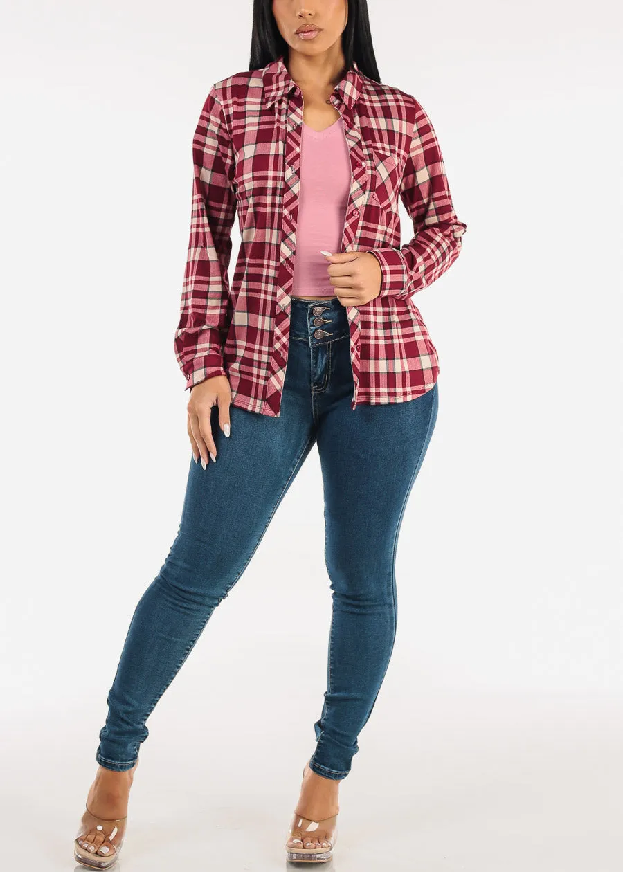 Stretch Short Sleeve Vneck Crop Top Light Pink sold by Moda product image thumbnail 4