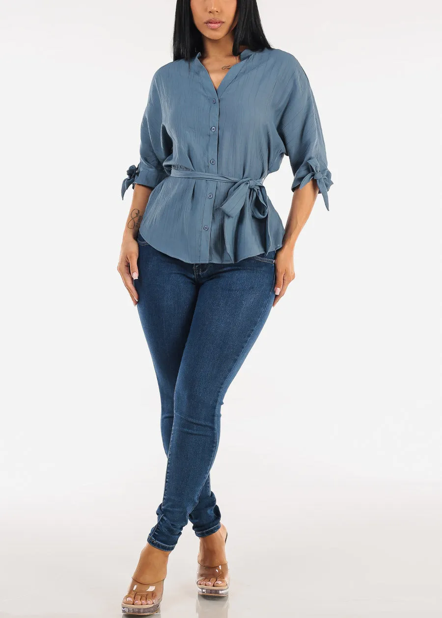 Levantacola High Waist Stretch Skinny Jeans Dark Bleach Wash sold by Moda product image thumbnail 2