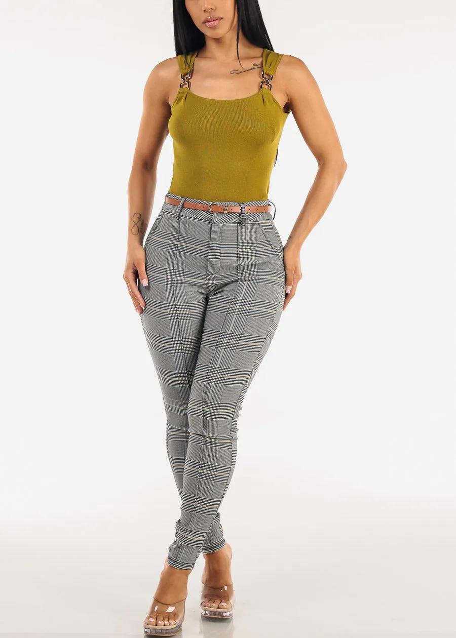 Square Neck Sleeveless Stretch Knit Top Olive sold by Moda product image thumbnail 2